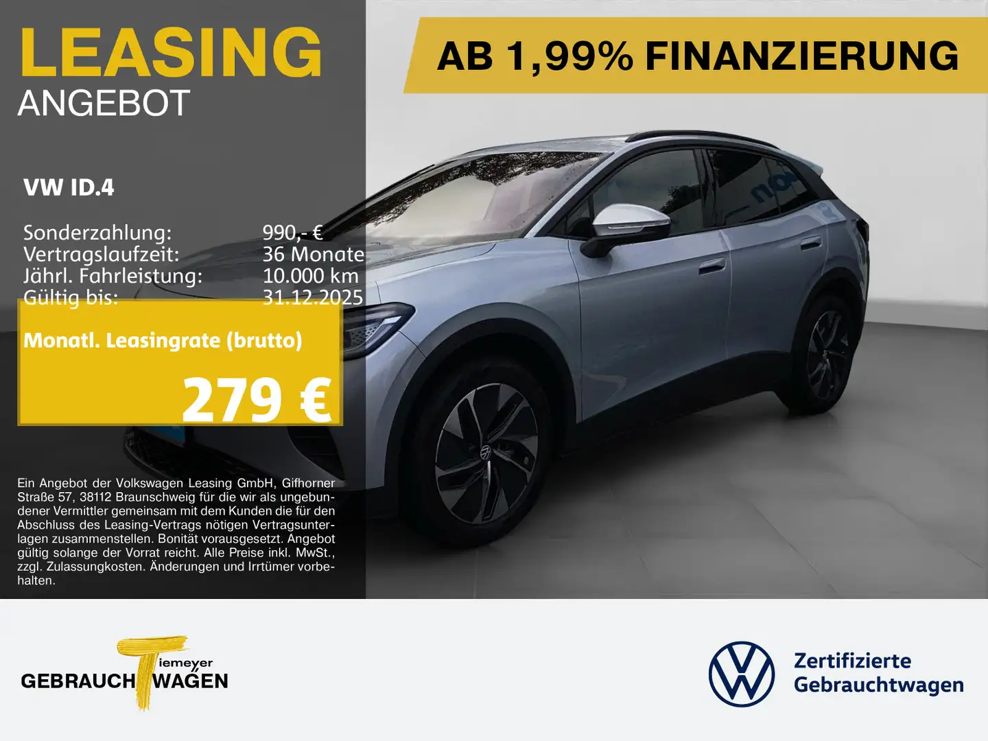 Volkswagen ID.4 PURE LM19 IQ.LIGHT AHK WÄRMEP. Silber - 1