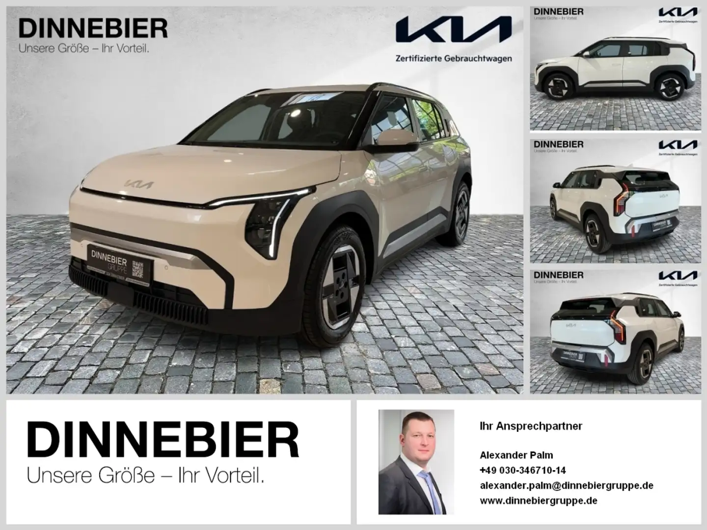 Kia EV3 Air LED+Navi+360°Kamera+SHZ+ Lenkrad Beheiz Wit - 1