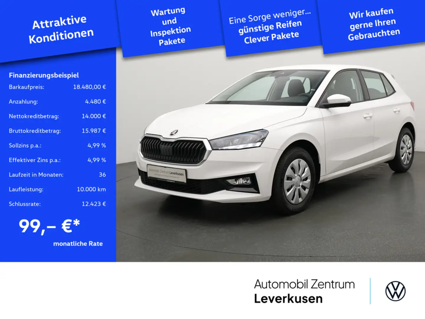 Skoda Fabia Essence AHK PDC PORT NAVI KLIMA PORT NA Weiß - 1
