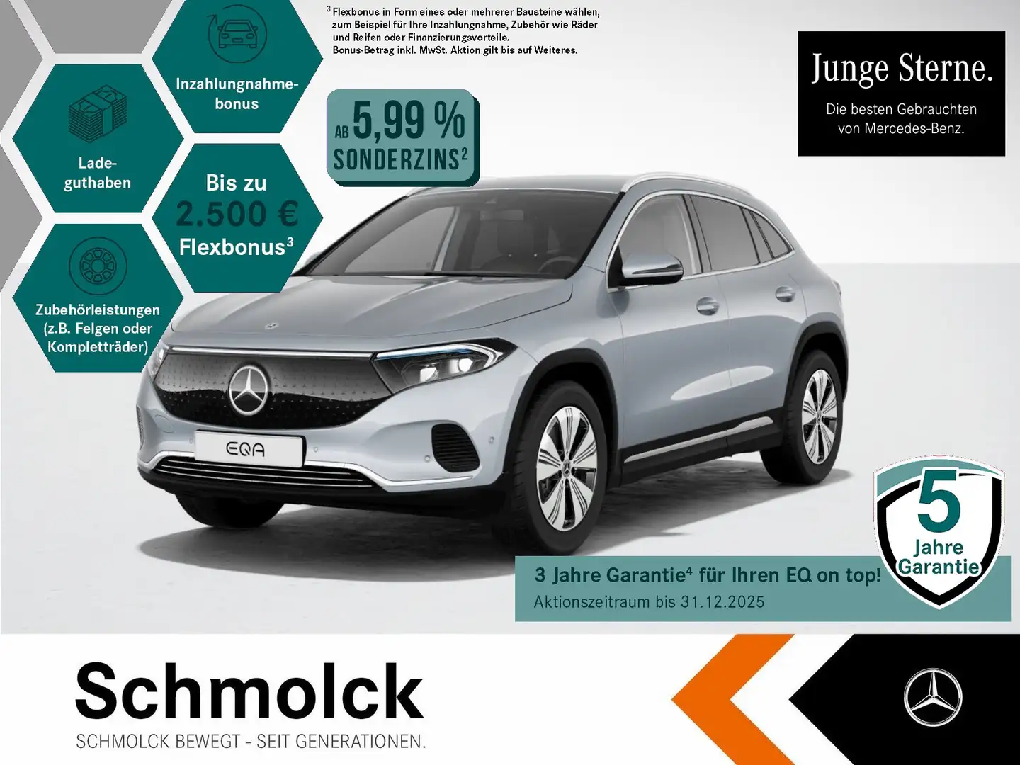 Mercedes-Benz EQA 300 4M PROGRESSIVE+LED+MBUX+KAMERA+TOTW+SPUR Argent - 1