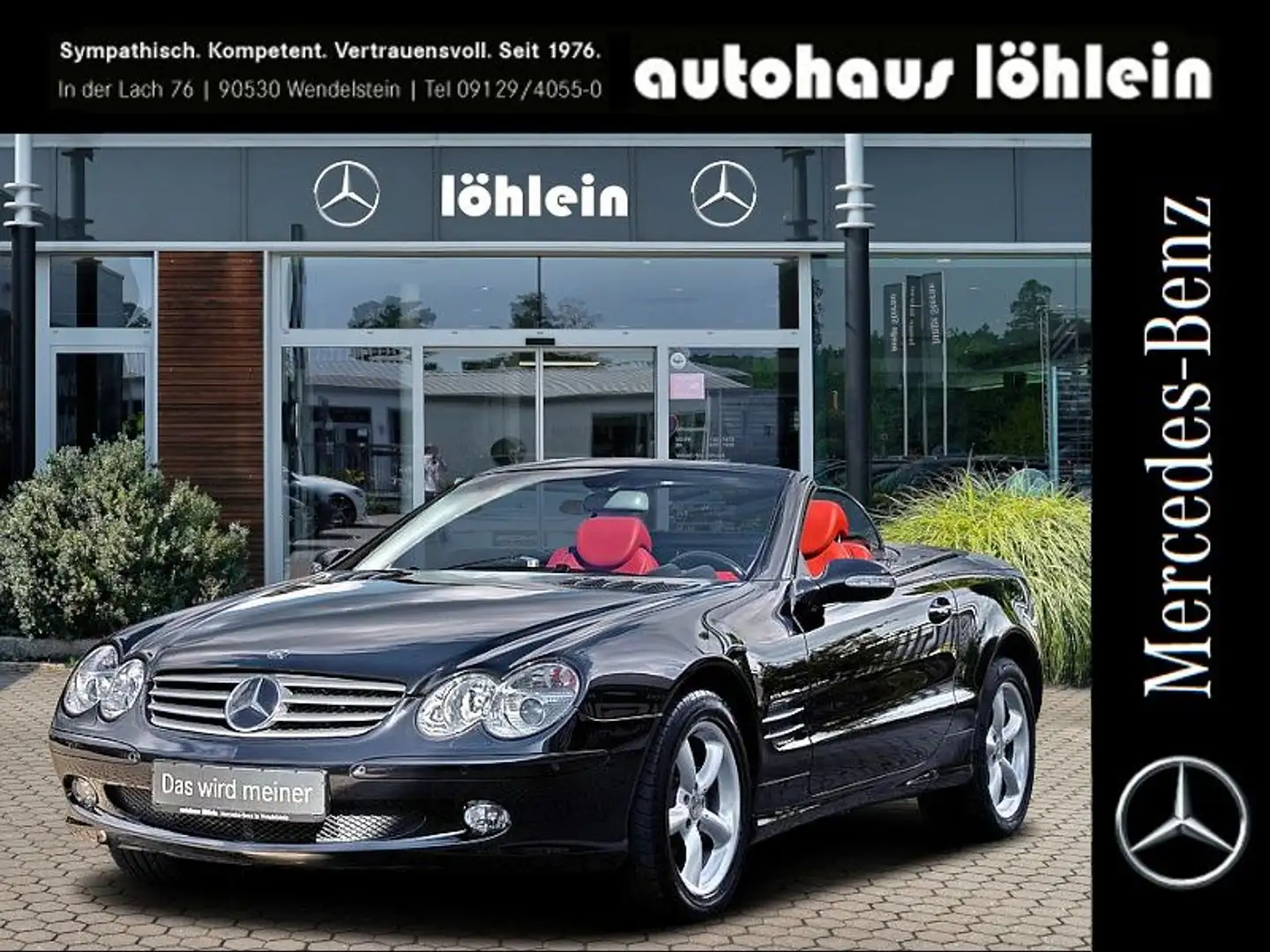 Mercedes-Benz SL 350 Roadster LEDER ROT+MEMORY+PANO+NAVI+DISTR Schwarz - 1