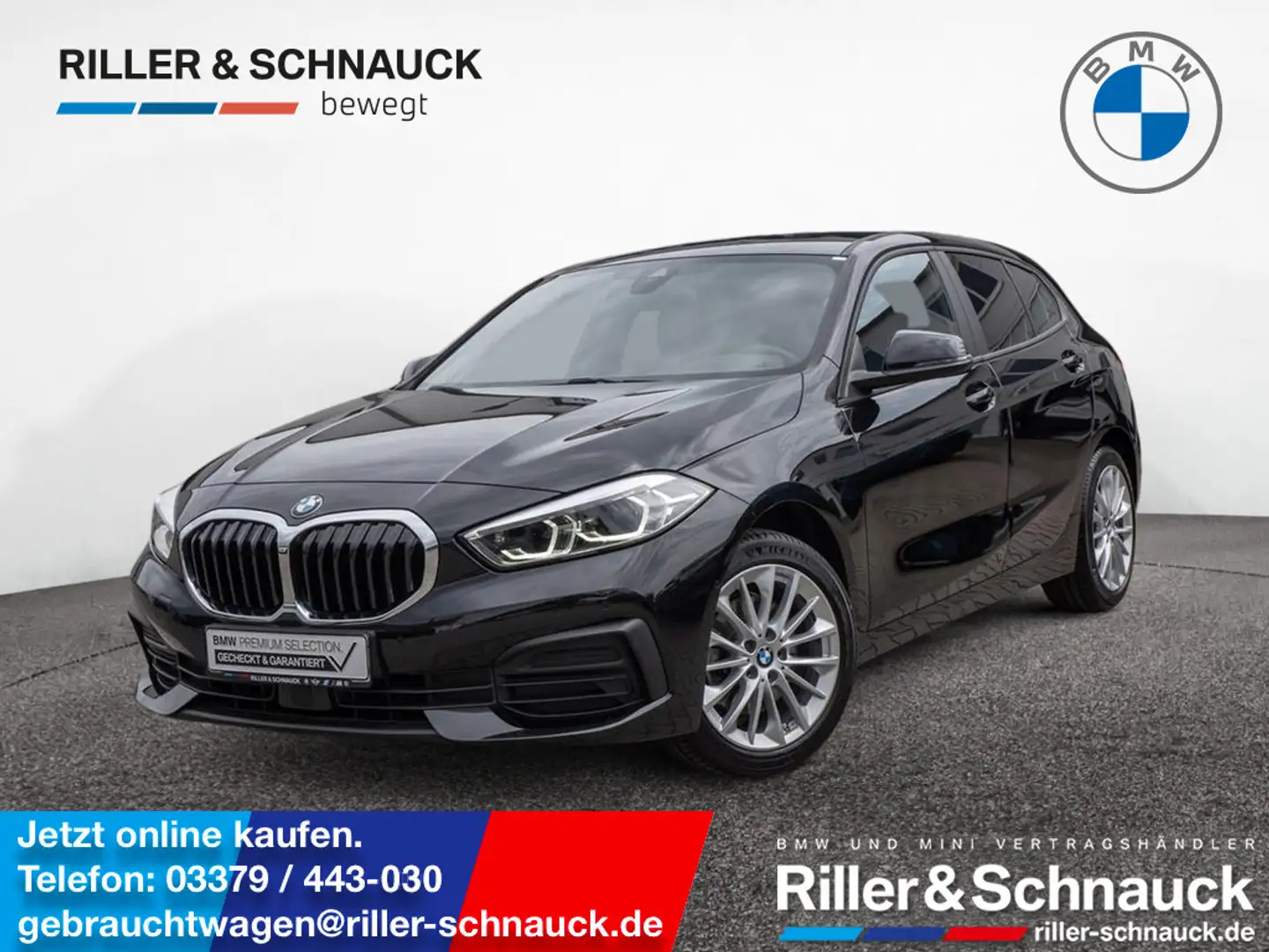 BMW 118 i Advantage SHZ H/K NAVI AHK ACC HUD LED Schwarz - 1
