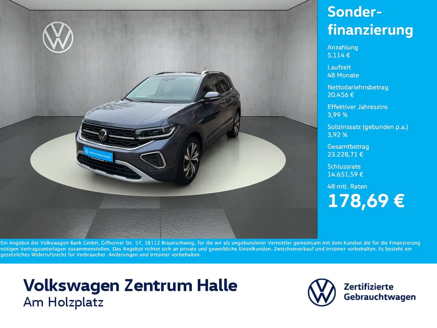 Volkswagen T-Cross 1.0 TSI Style DSG Grau - 1