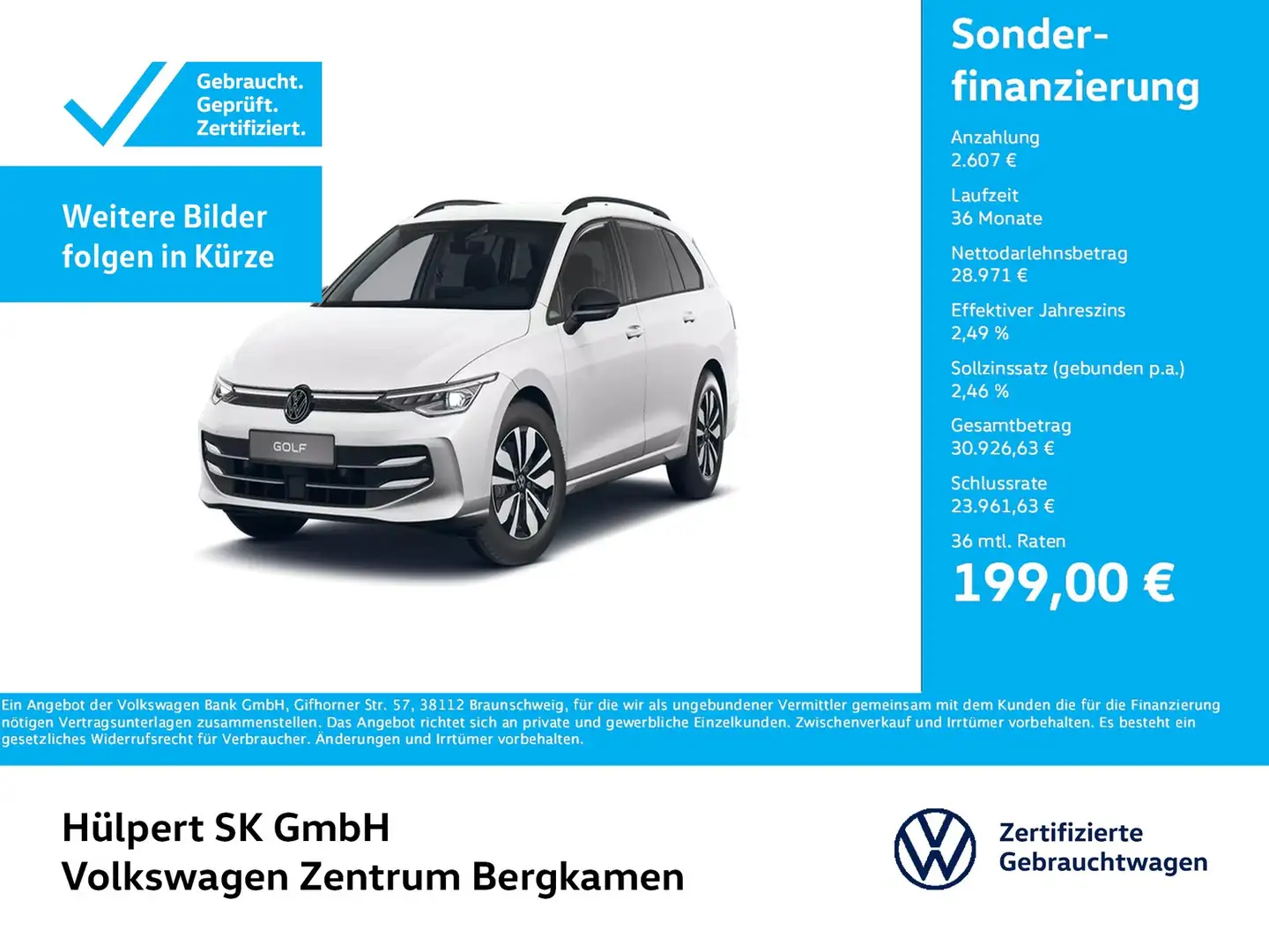 Volkswagen Golf Variant VIII 2.0 GOAL FACELIFT AHK 360°CAM Weiß - 1