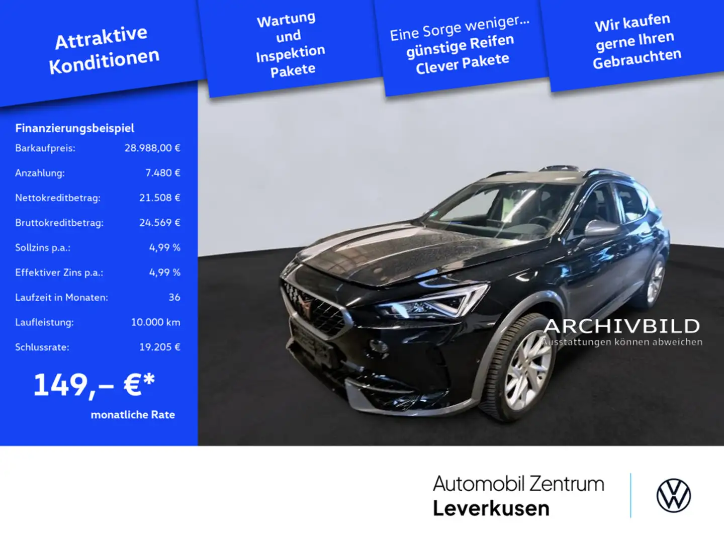 CUPRA Formentor DSG NAVI KAM 360° LEDER ACC VIRT SH Schwarz - 1