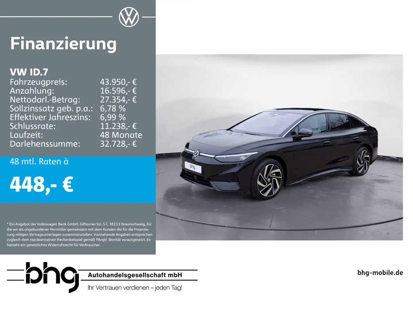 Volkswagen ID.7 Pro *LEASINGAKTION AB 554,- mtl. 48 Mon. /1 Schwarz - 1