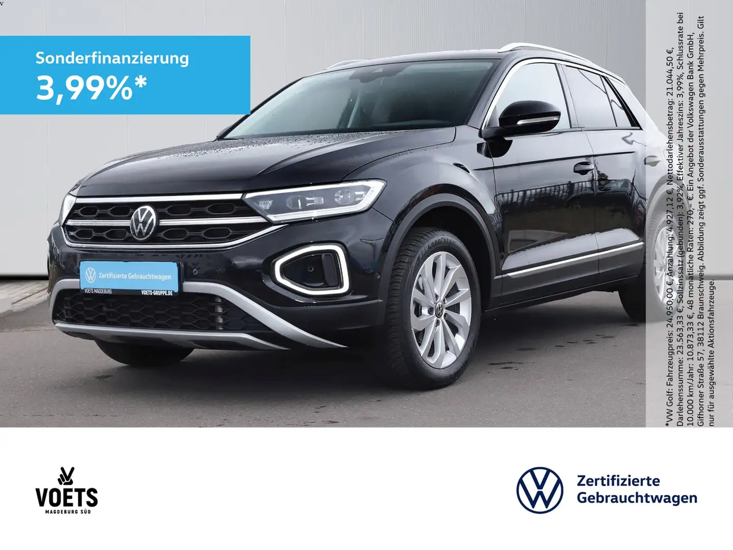 Volkswagen T-Roc STYLE 1.5 TSI DSG LED PLUS+NAVI+AHK+ACC Zwart - 1
