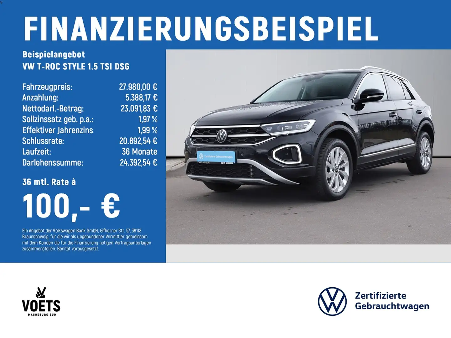 Volkswagen T-Roc STYLE 1.5 TSI DSG LED PLUS+NAVI+AHK+ACC Nero - 2
