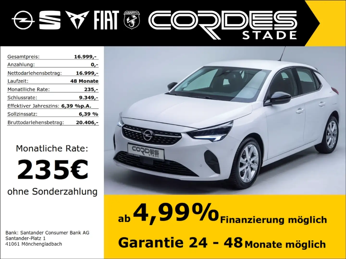 Opel Corsa Allwetterreifen Verkehrszeichenerk. Notbremsass. ( Blanc - 1