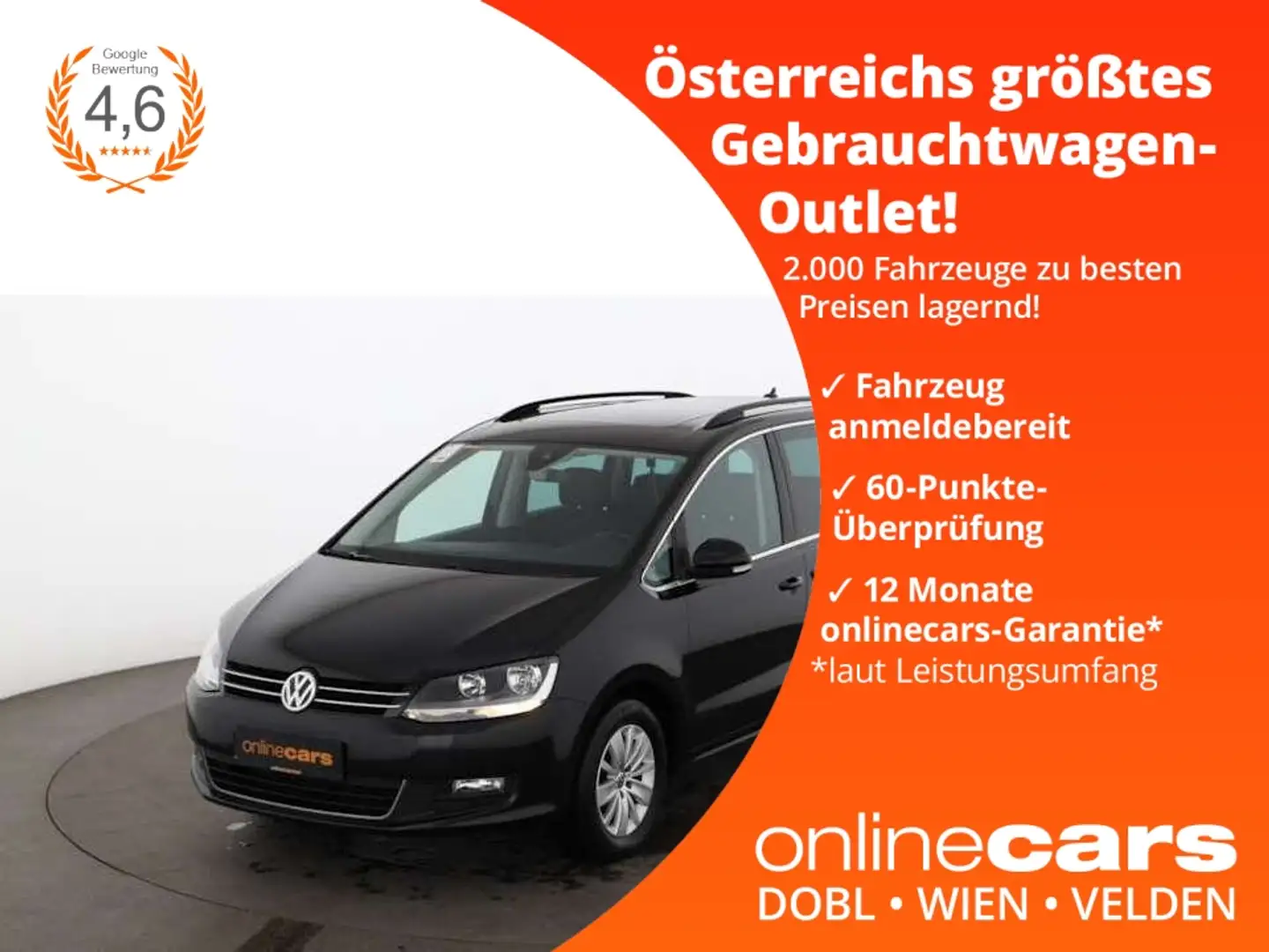 Volkswagen Sharan 2.0 TDI Comfortline 7-SITZER SKY AHK RADAR Noir - 1