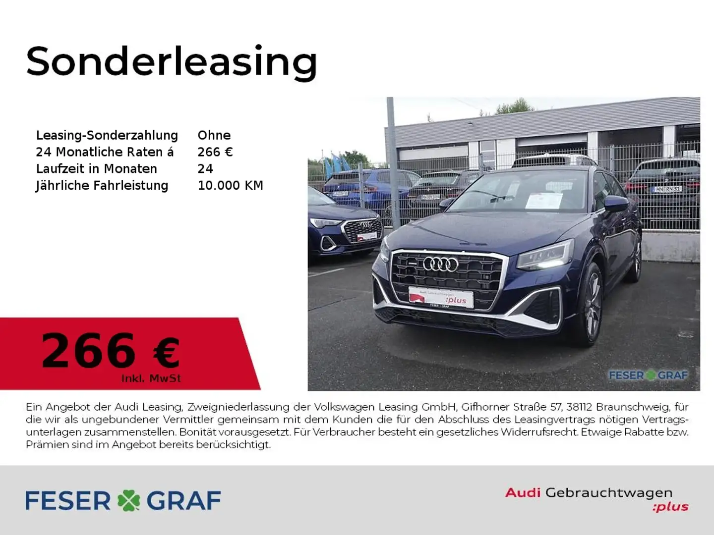 Audi Q2 40 TFSI qu S Line Pano,SONOS,Leder,Tempomat Blau - 1