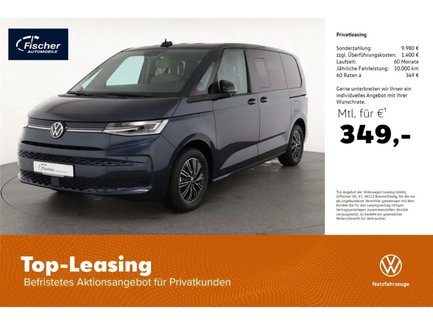 Volkswagen T7 Multivan KÜ 2.0 TDI SCR Life Blau - 1
