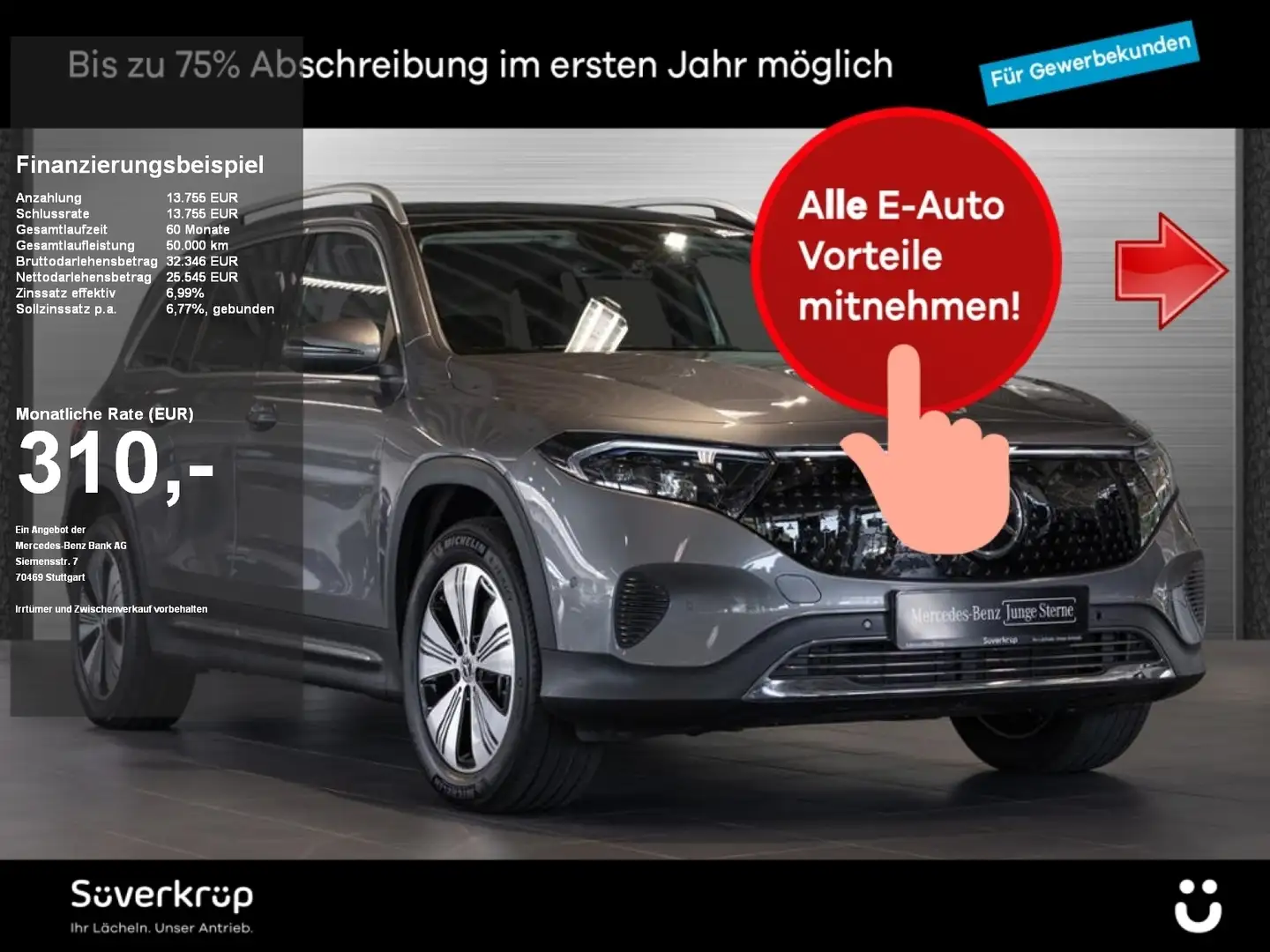 Mercedes-Benz EQB 300 4M , PROGRESSIVE MEMO DISTR KAMERA PANO Grau - 1