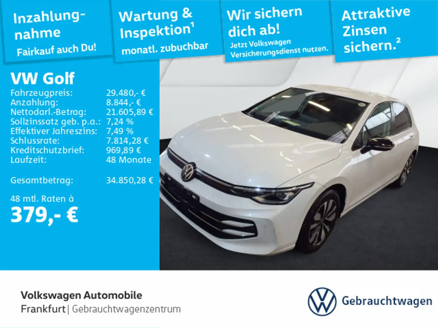 Volkswagen Golf VIII 2.0 TDI DSG Goal Navi DAB+ LEDPlus Fro Weiß - 1