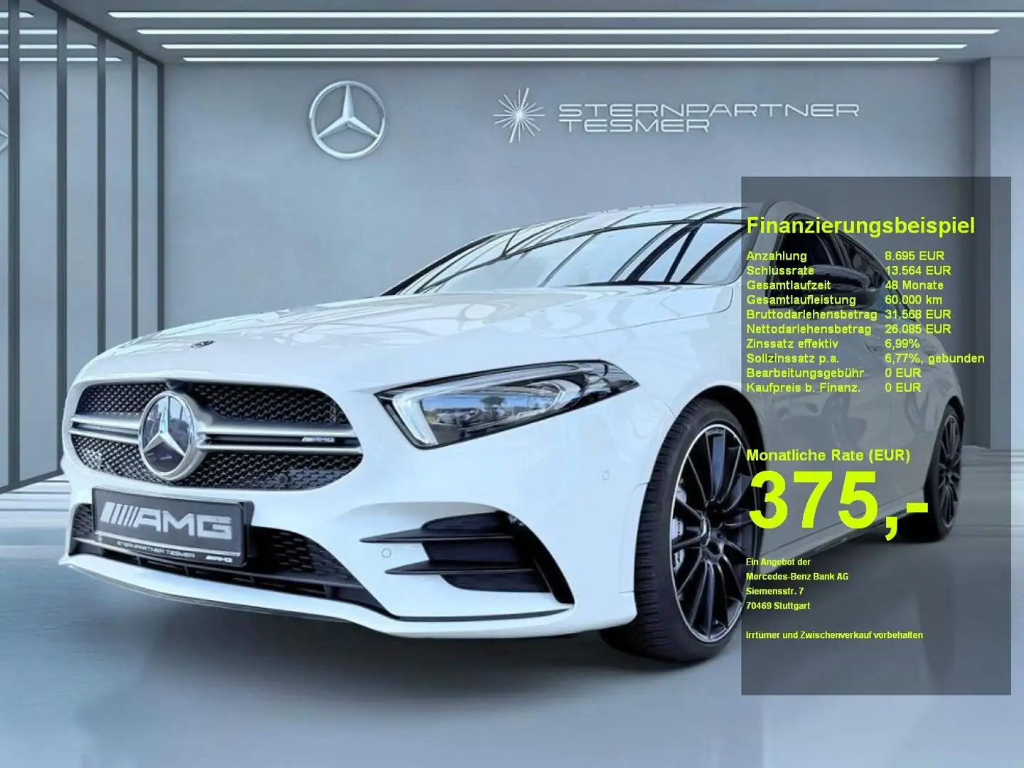 Mercedes-Benz A 35 AMG AMG A 35 4M , Night, 360°,aug. reality,Totwinkel Weiß - 1