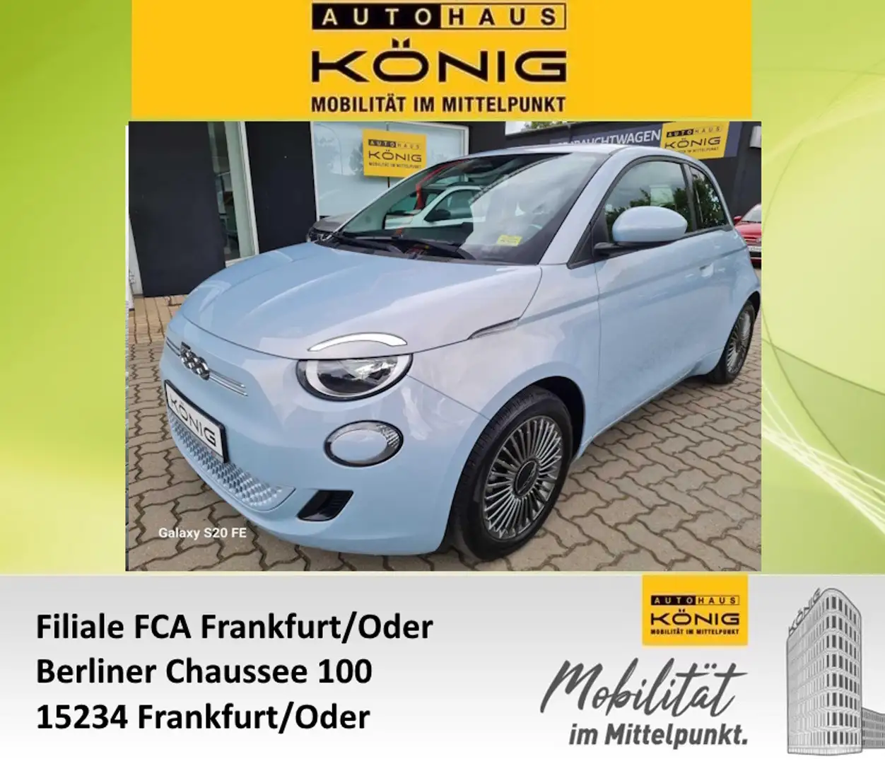 Fiat 500e Icon CCS Tempomat*Klimaautomatik*CarPlay Blau - 1