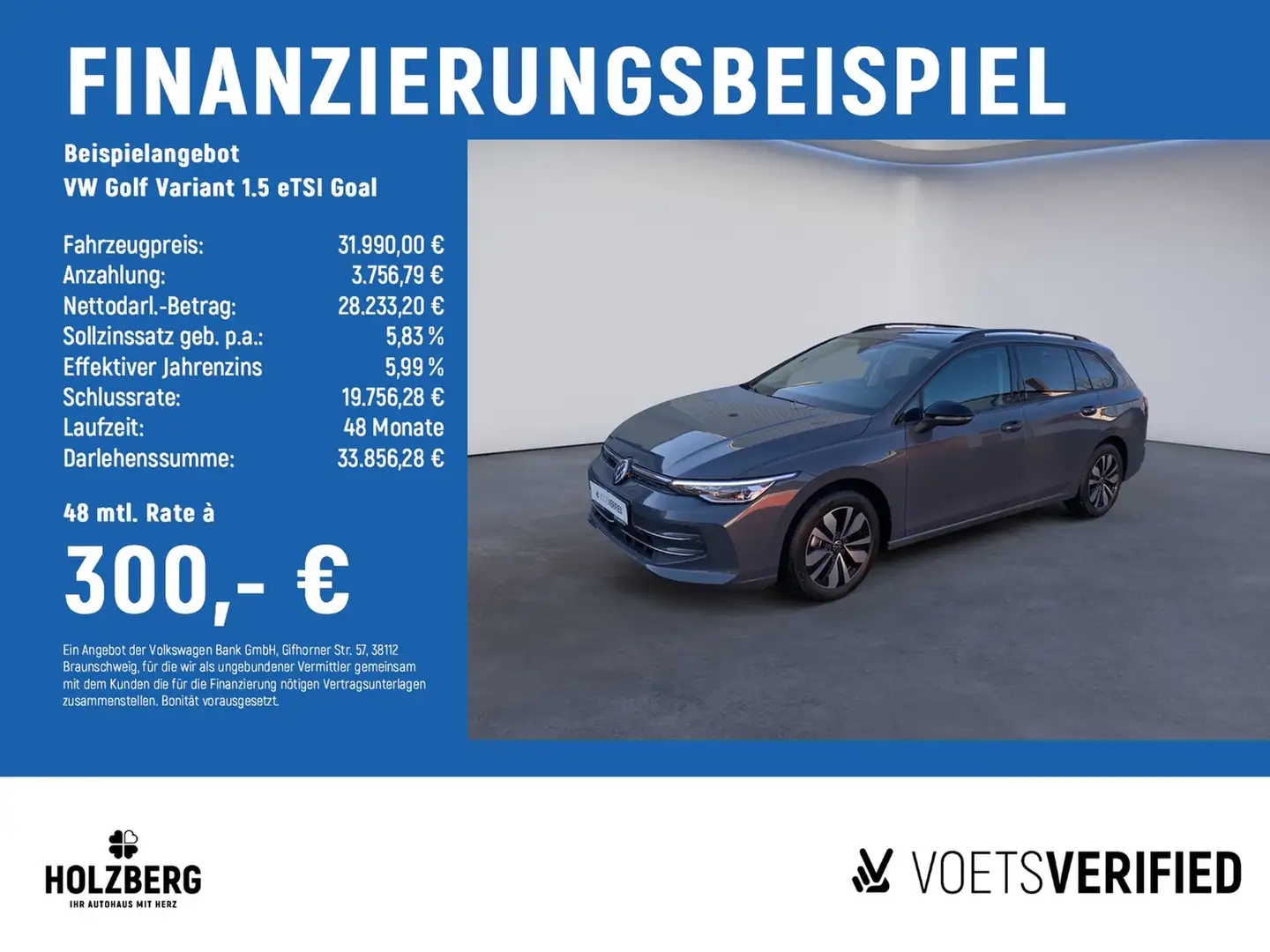 Volkswagen Golf Variant 1.5 eTSI Goal ACC+RFK+SZH Grau - 2