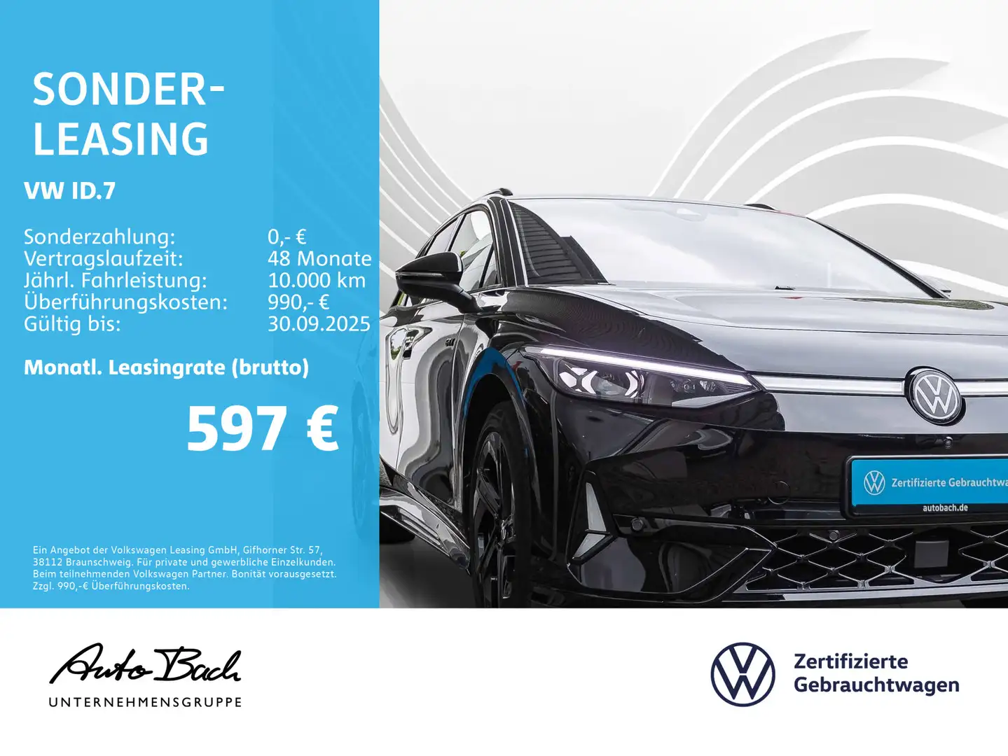 Volkswagen ID.7 Tourer GTX 4Motion Automatik, Navi, LED-Mat Чорний - 2