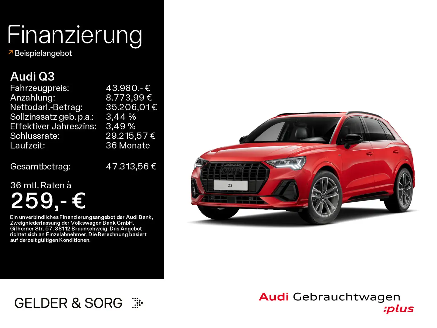 Audi Q3 35 TFSI S line Pano*360°*Matrix*AHK*CarPlay* Rouge - 1