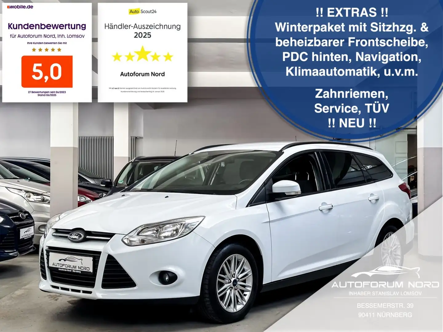 Ford Focus Turnier SYNC Edit *NEU ZAHNRIEMEN+SERVICE* Weiß - 1