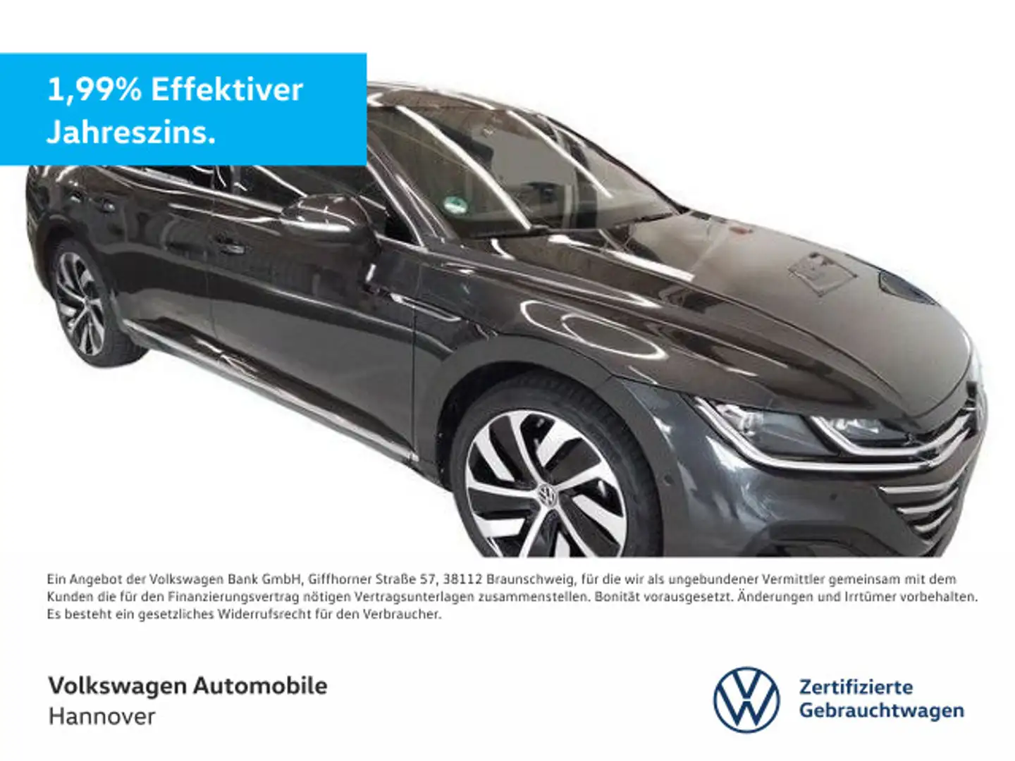 Volkswagen Arteon 2.0 TDI DSG R-Line Navi AH Grijs - 1