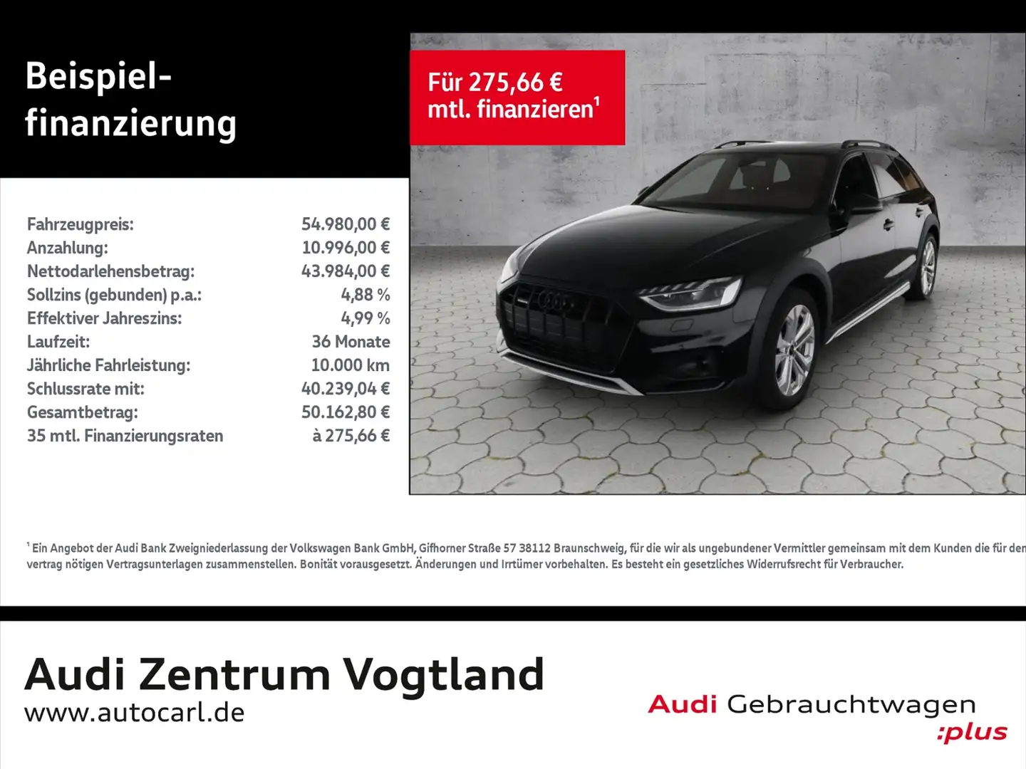 Audi A4 allroad 45TFSI qua S tron/Matrix/Pano/AHK/B&O/HUD/Leder K Schwarz - 1