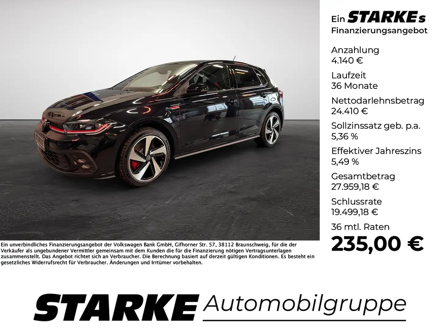 Volkswagen Polo GTI 2.0 TSI DSG Zwart - 1