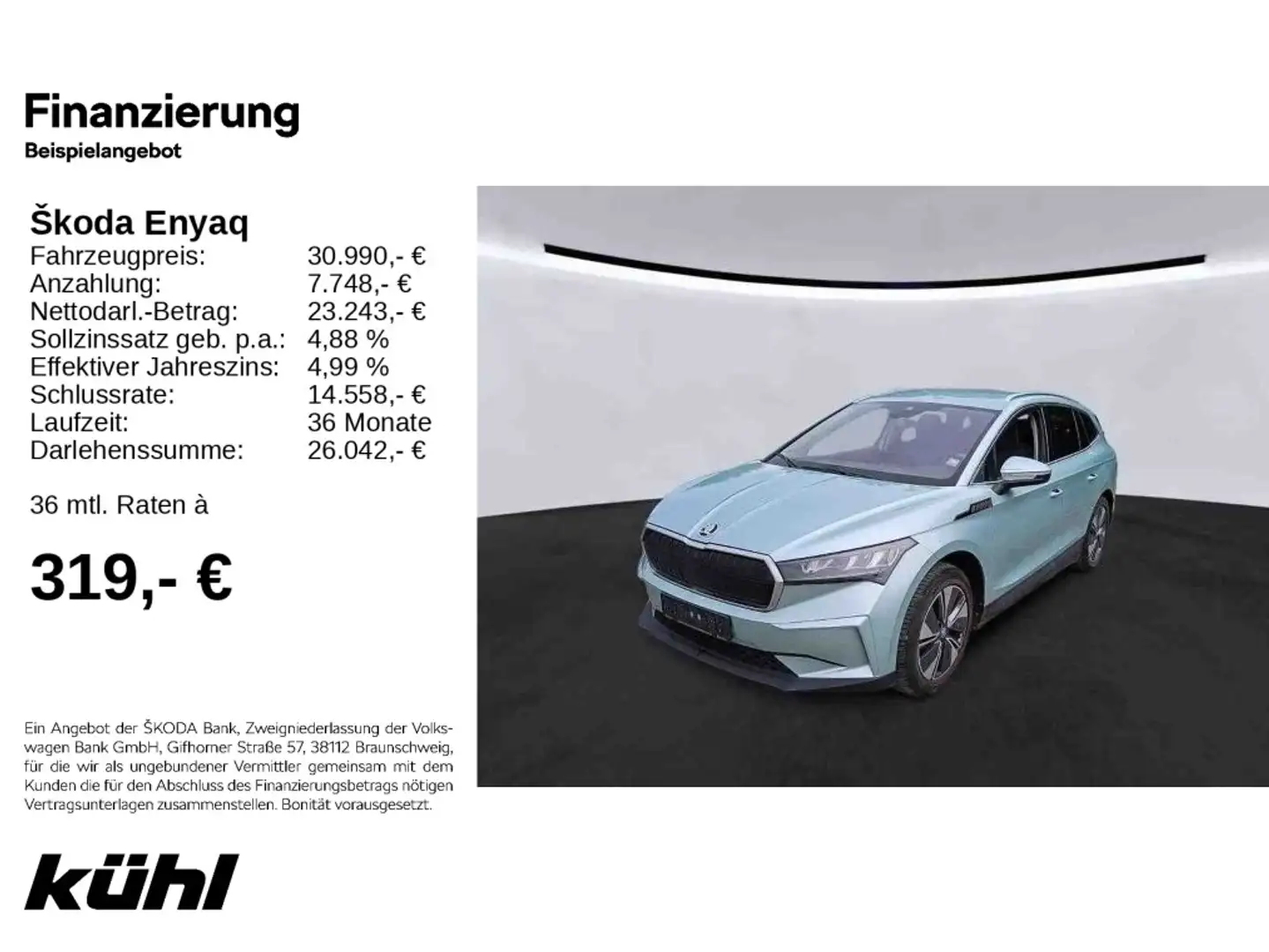 Skoda Enyaq IV 80 Desingpaket Lounge Navi,AHK,LM19 Silber - 1