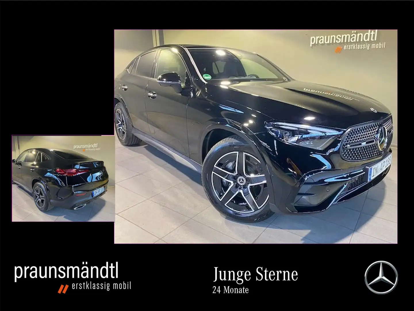 Mercedes-Benz GLC 200 4M Cp. AMG Night Pano/AHK/Dist/Totw/360° Schwarz - 1