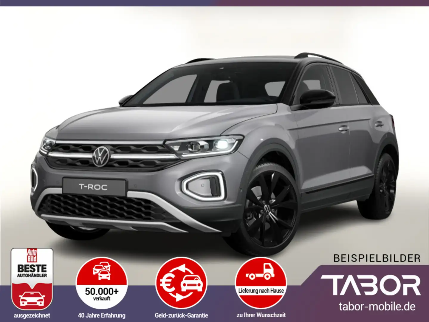 Volkswagen T-Roc 150 DSG Style BlackP Matrix Nav EHK IQDriv Grau - 1