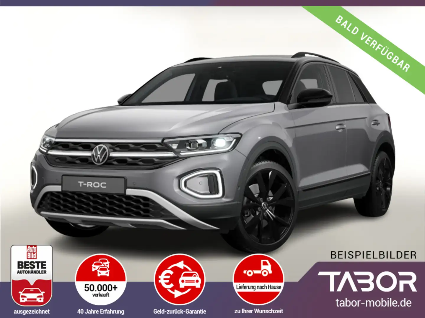 Volkswagen T-Roc 150 DSG Style BlackP Matrix Nav EHK IQDriv Grau - 1