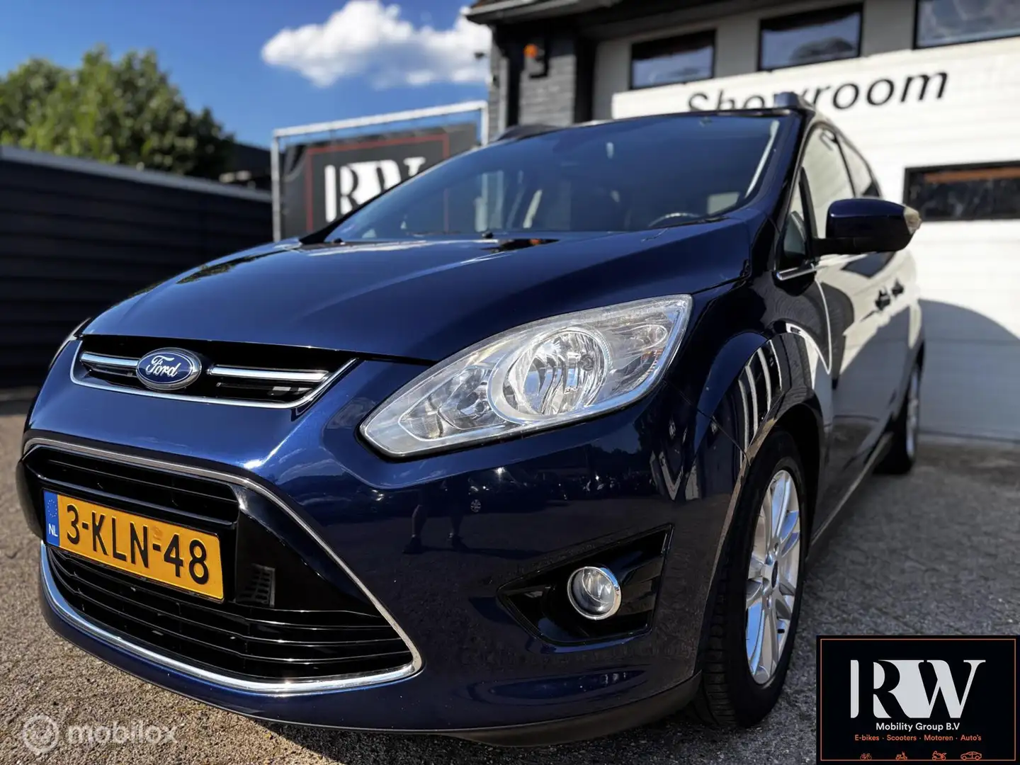Ford Grand C-Max 1.0 Titanium , keyless, navi, cruise, airco Blauw - 1