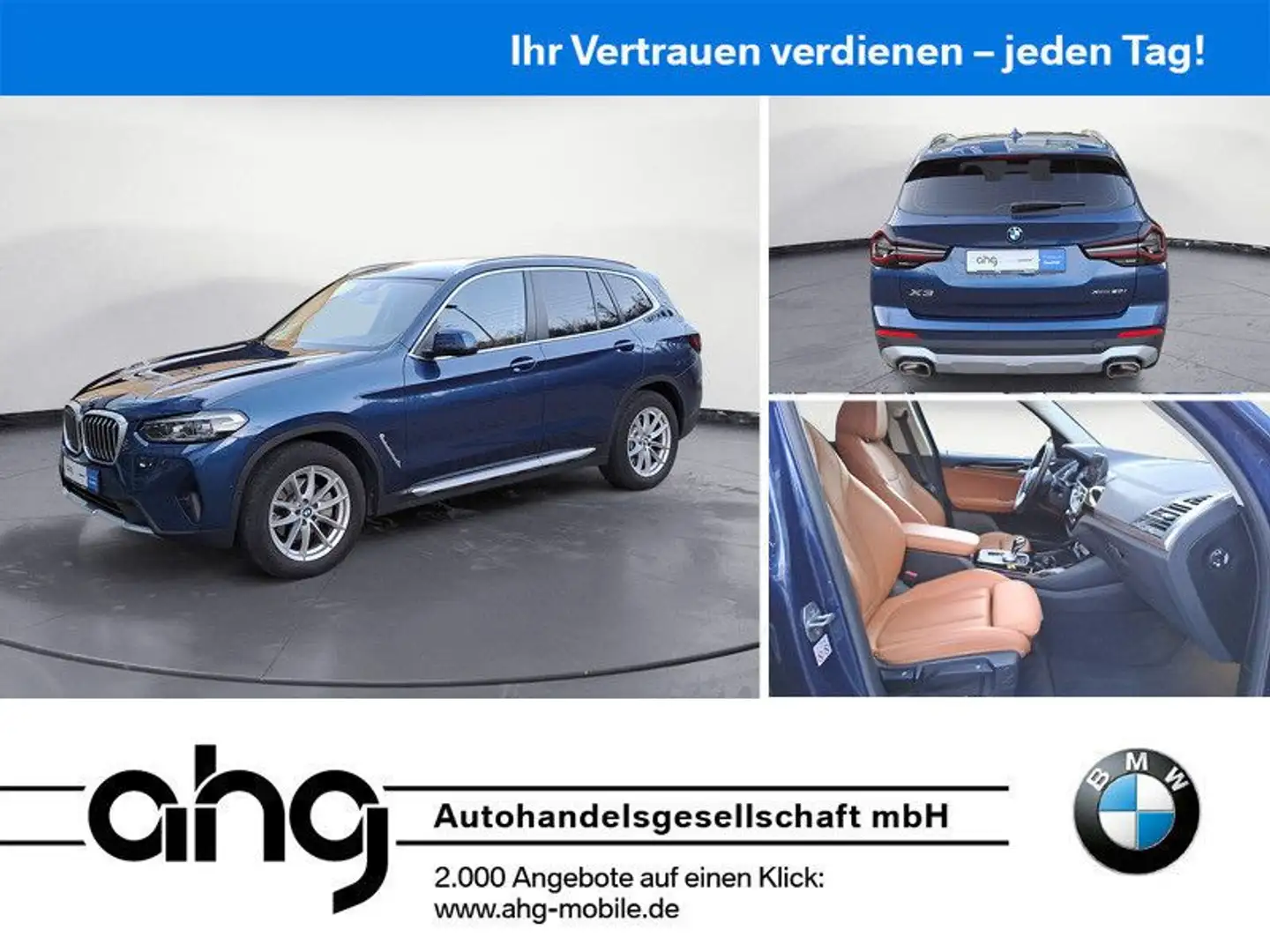 BMW X3 xDrive20i AT Aut. Klimaaut. AHK Sportsitze Blau - 1