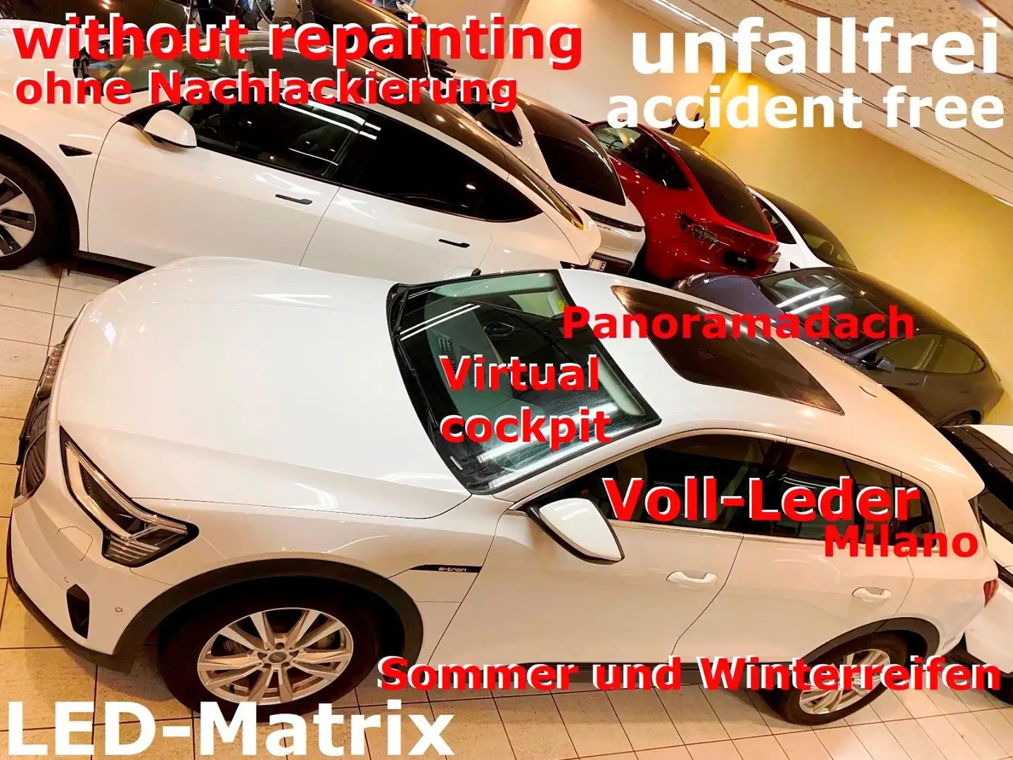 Audi e-tron 55 quattro LEDER+Matrix+Panodach+Virtual+ Weiß - 1
