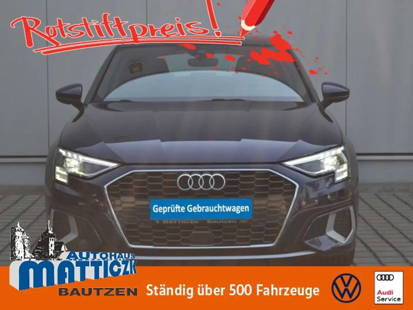 Audi A3 Sportback 35 TDI S-tr. Advanced AHK/MATRIX/PANORA Blau - 1