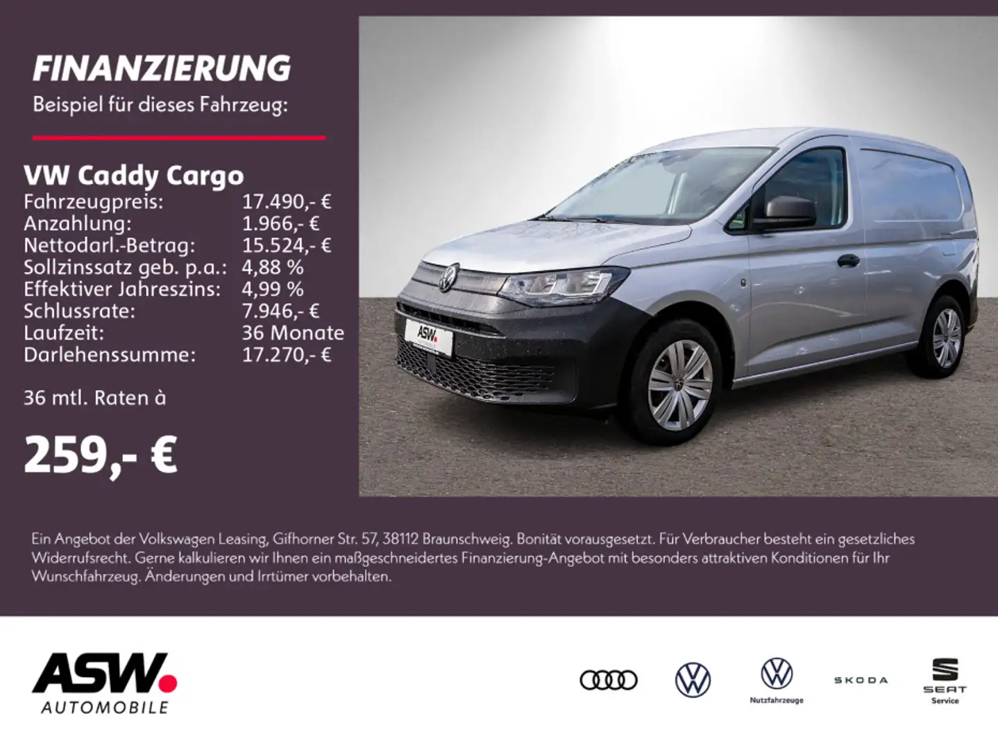 Volkswagen Caddy 2.0 TDI NAVI Klima SHZ PDC v/h DAB+ Argent - 1