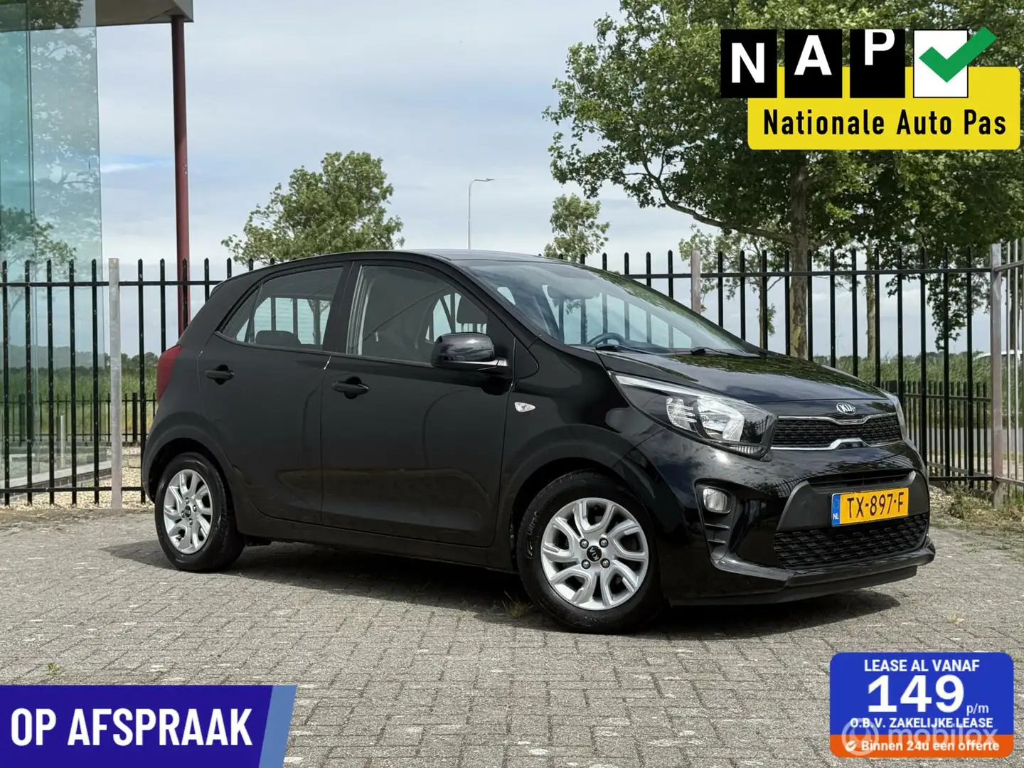 Kia Picanto 1.0 CVVT PlusLine Navigator | CarPlay | Camera Negro - 1