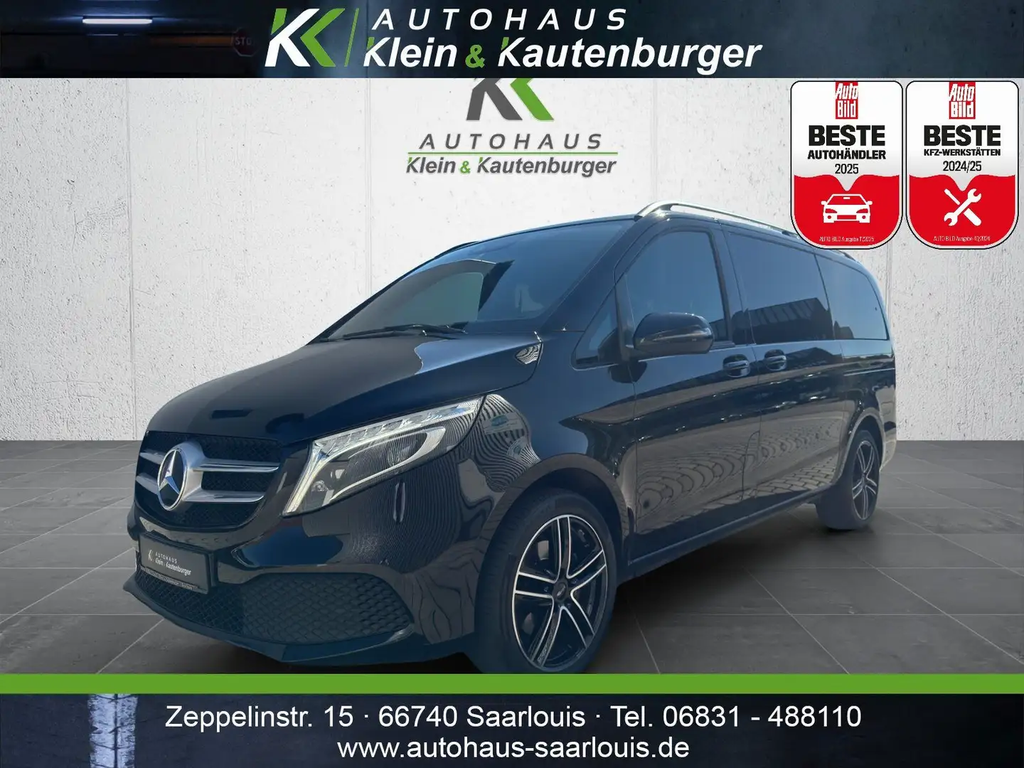 Mercedes-Benz V 250 d 4M+LANG+STANDH+KAMERA+AHK+MBUX 7SITZE+TOP Schwarz - 1