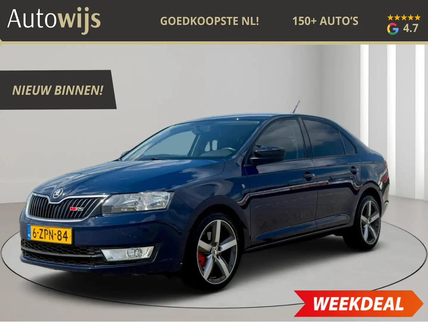 Skoda Rapid/Spaceback 1.4 TSI Greentech Elegance|AUT|Navi|Clima|NL AUTO| Blauw - 1