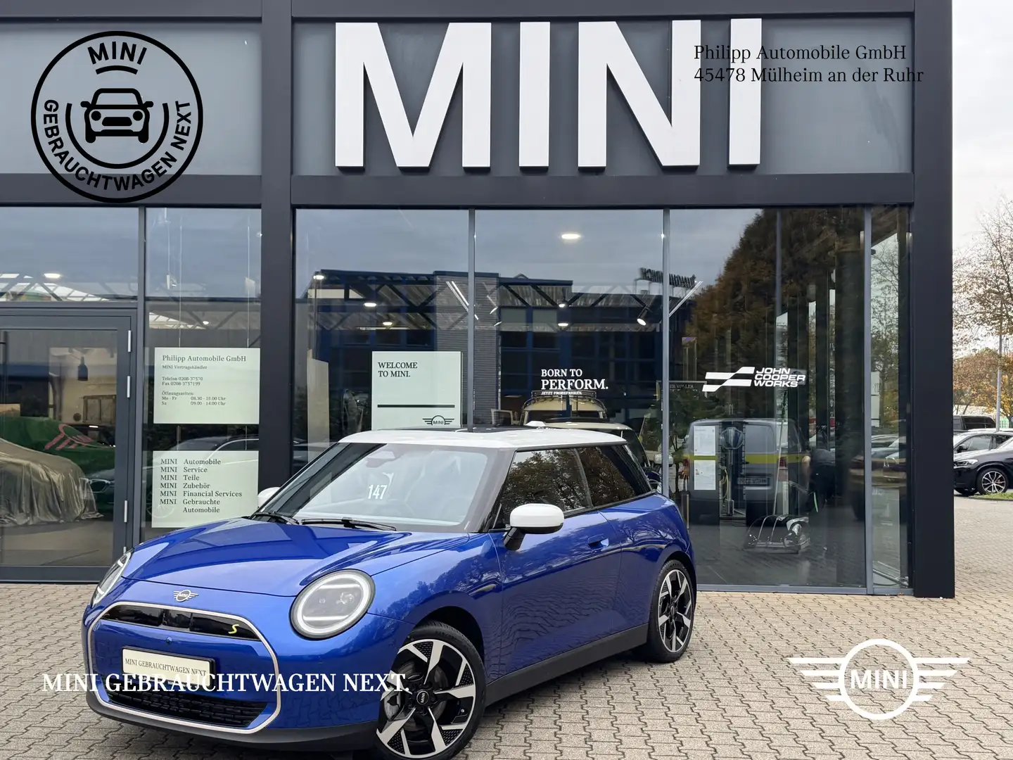 MINI Cooper SE Paket XL PANO Massage h&k HuD JCW-Sitze Blau - 1