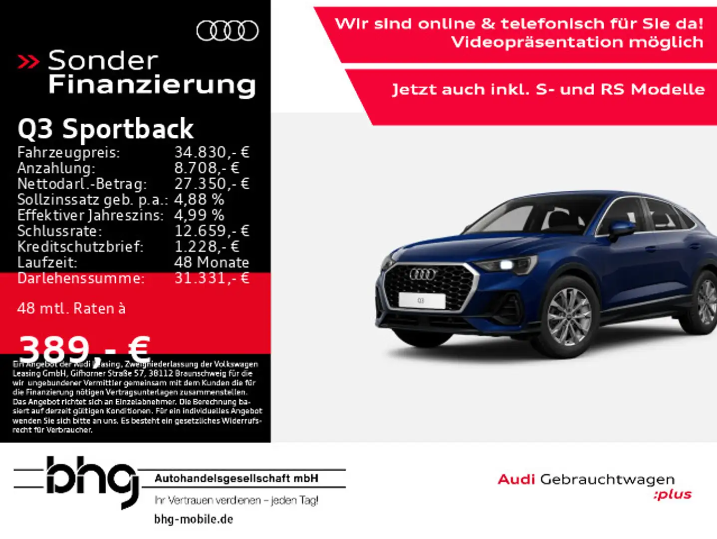 Audi Q3 35 TDI ACC virtualC. EPHplus Navi c Blau - 1