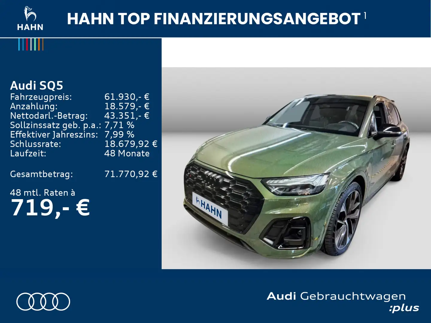 Audi SQ5 TDI quattro AHK Matrix OLED AIR HUD B&O °360 Grün - 2