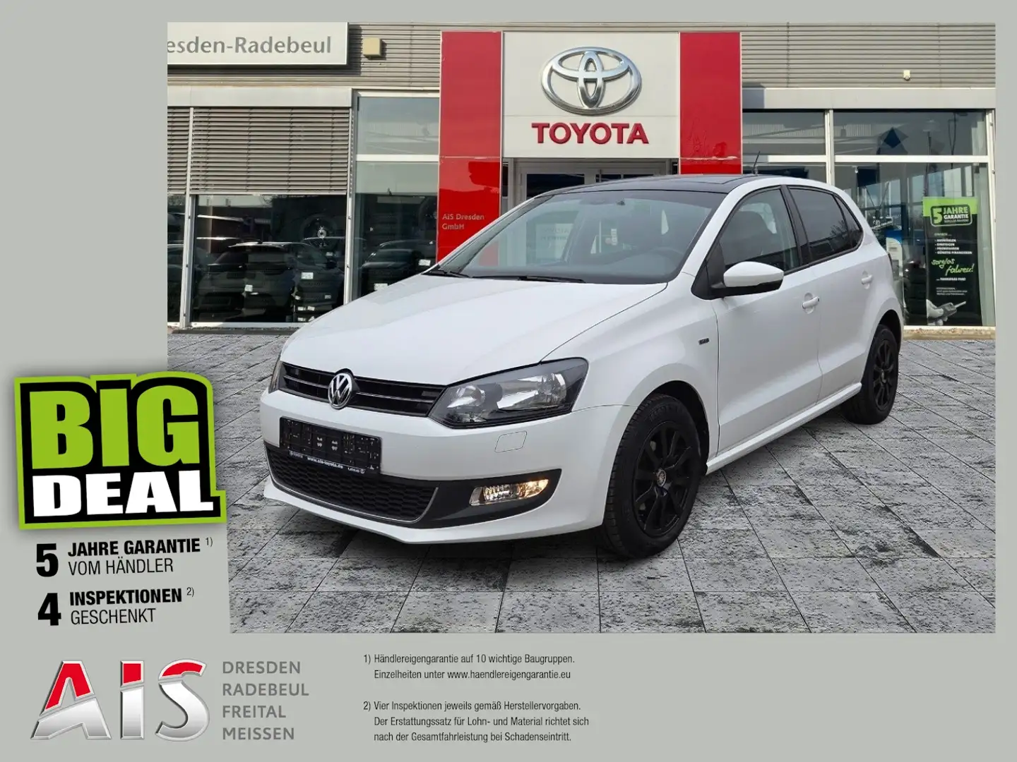 Volkswagen Polo V 1.2 TSI Life Pano+SD+SHZ+Winterp.+KlimaA Weiß - 1