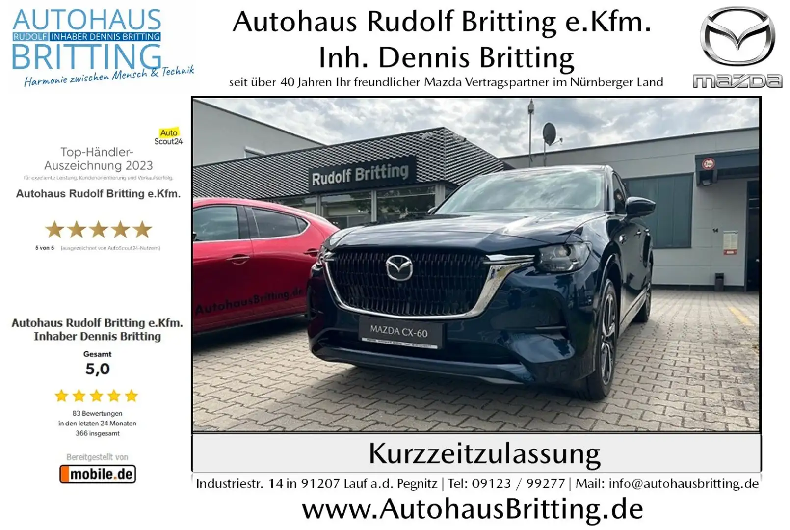 Mazda CX-60 Diesel Automatik AWD 254PS Takumi Plus Blau - 1