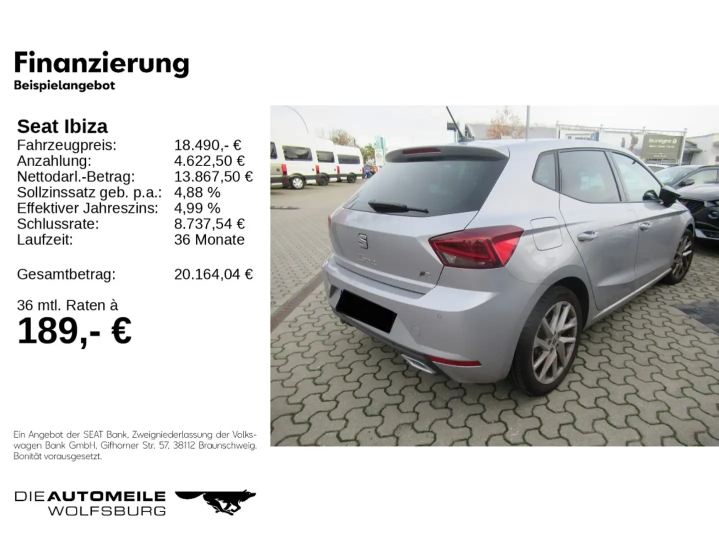 SEAT Ibiza 1.0 TSI DSG FR Rückkam/Tempo/Multilenk Silber - 2