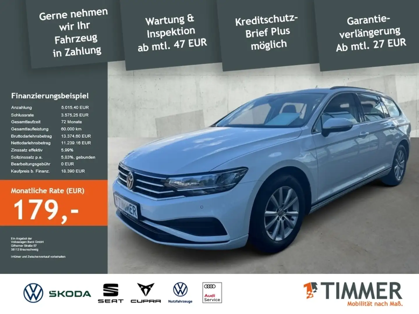 Volkswagen Passat Variant 2.0 TDI *LED *ACC *RKAM *SHZ *CLIMA * White - 1