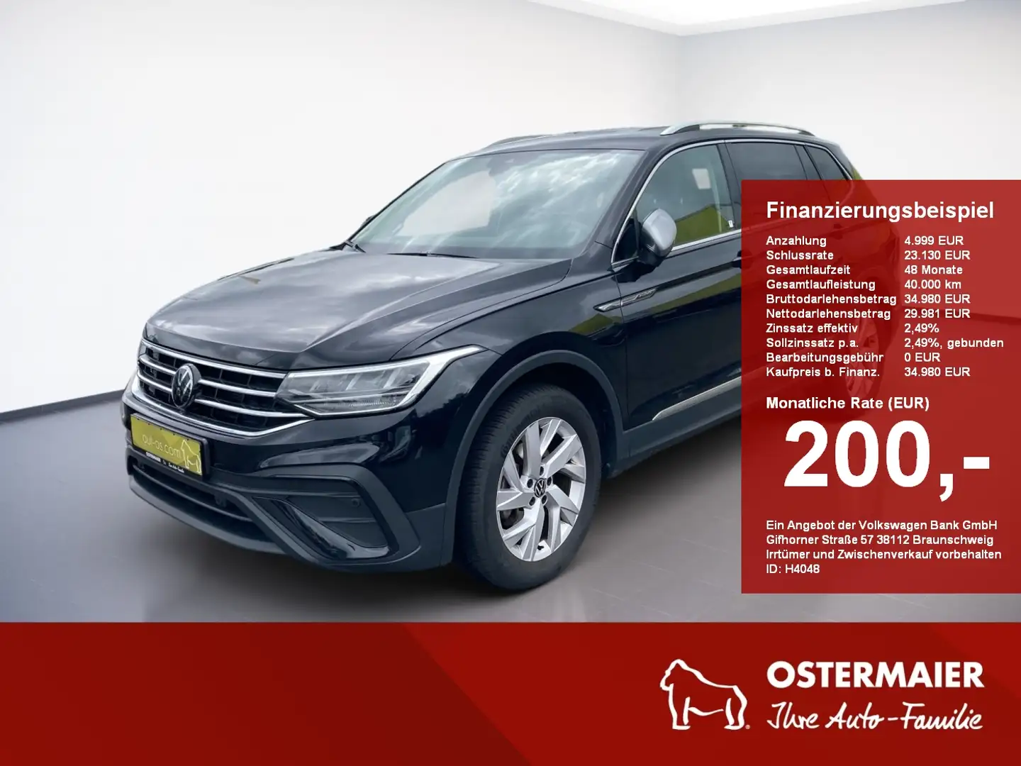 Volkswagen Tiguan Allspace LIFE 2.0TDI 150PS DSG ACC.AHK.KAMERA.NAVI+VC.7-SIT Nero - 1