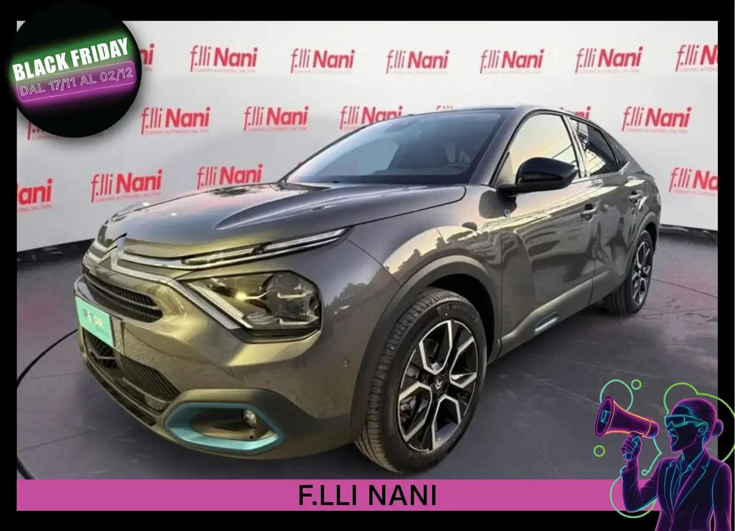 Citroen E-C4 X motore elettrico 136 CV Max Grigio - 1