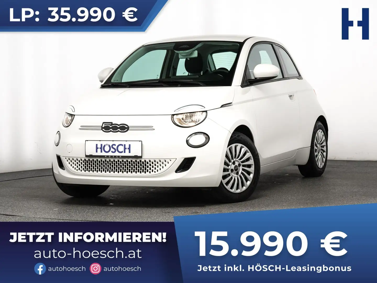 Fiat 500e 42 kWh KEYLESS CARPLAY ERSTBESITZ Weiß - 1