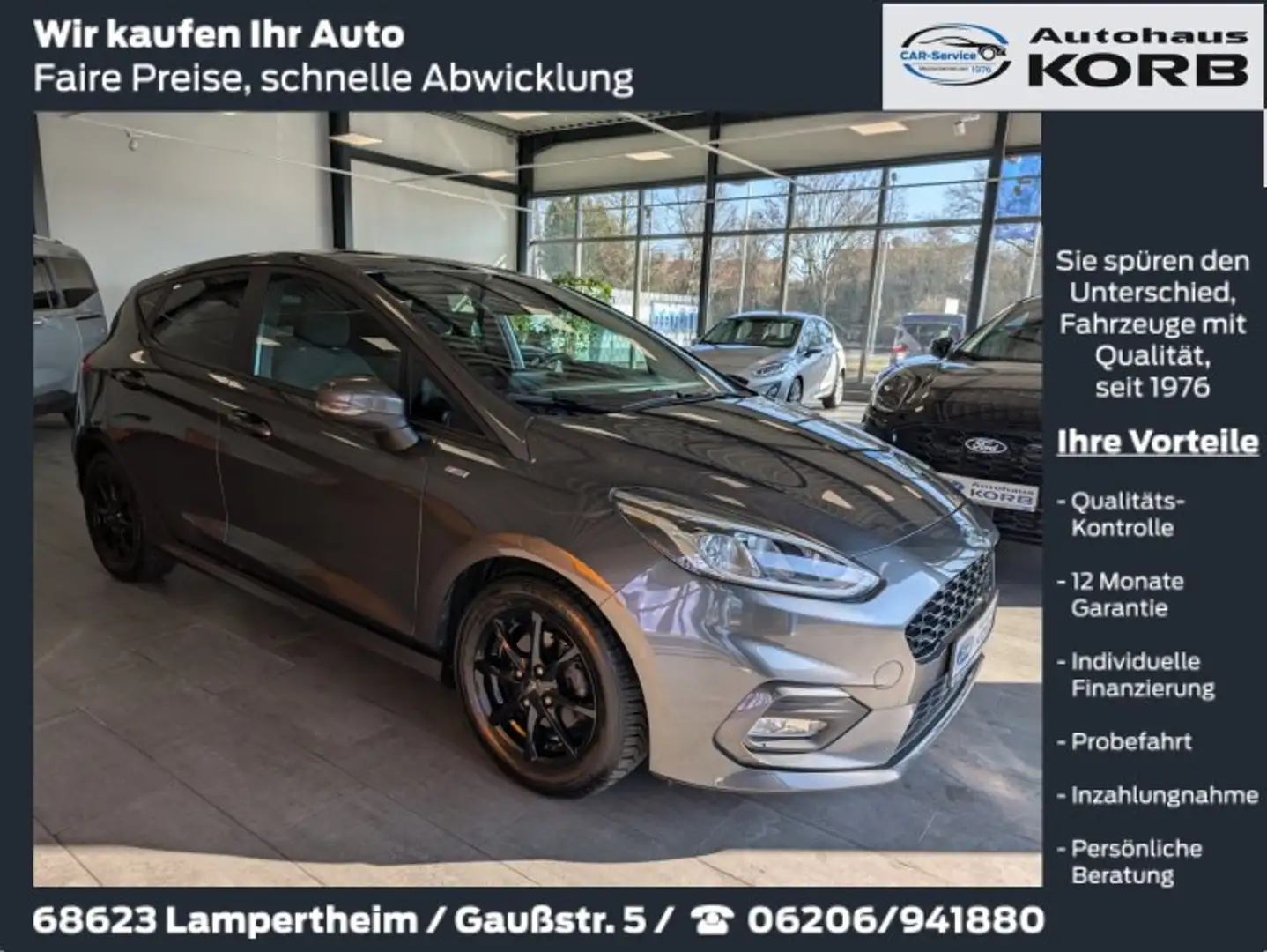 Ford Fiesta 1.0 EcoBoost Hybrid ST-Line, 1.Hand, Garantie Gris - 1